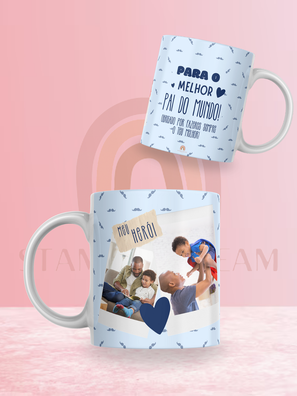 Caneca Azul Bigodes 1