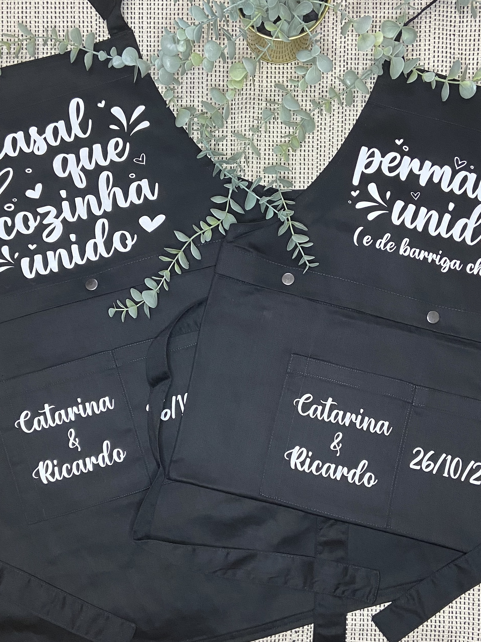 Conjunto 2 Aventais “Casal que cozinha unido, permanece unido” 3