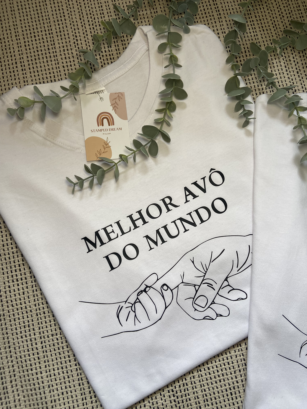 T-shirt Melhor Avó / Avô do mundo mãos 4