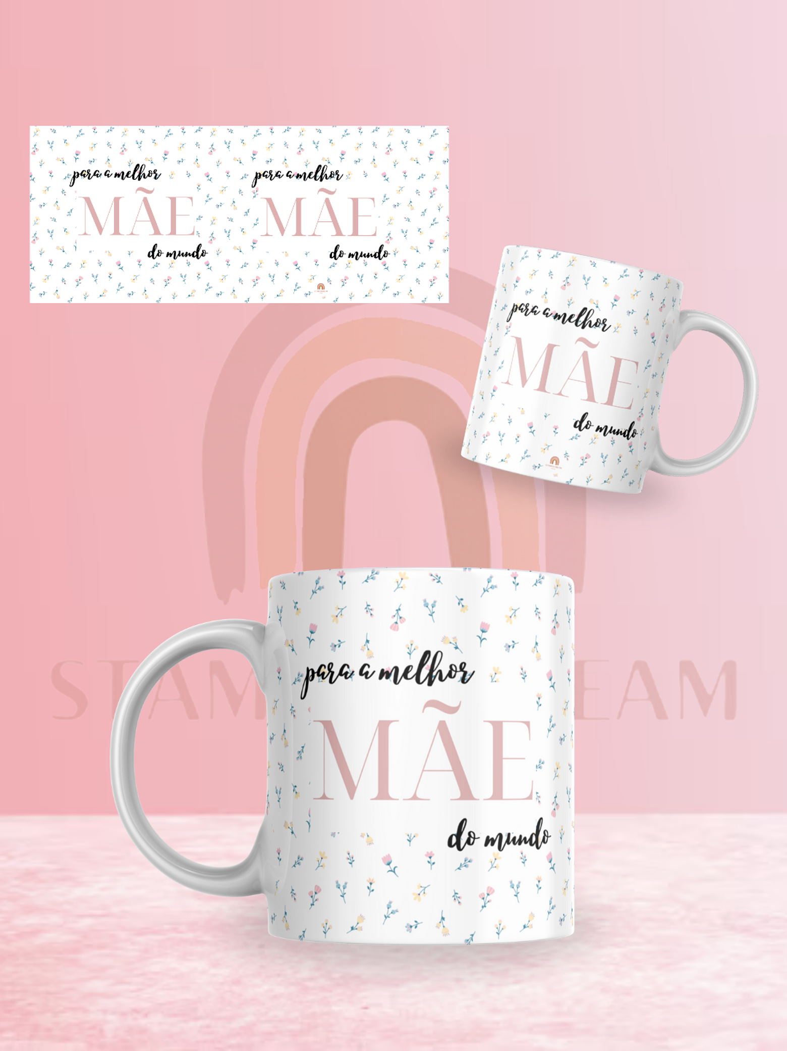 Caneca “Para a melhor mãe do mundo” Floral 1