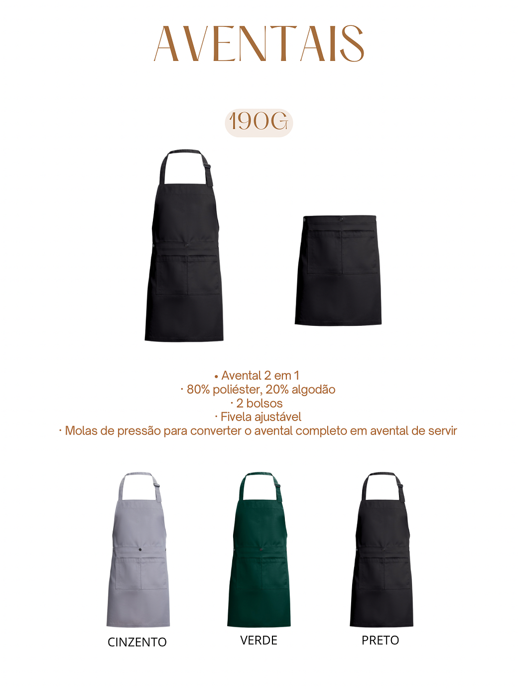 Conjunto 2 Aventais “Casal que cozinha unido, permanece unido” 2