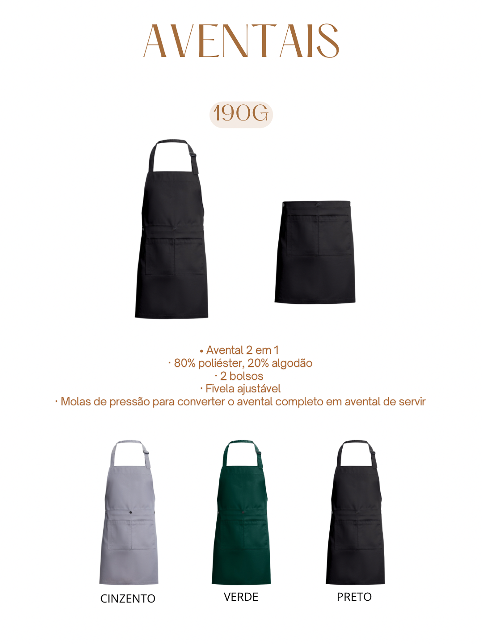 Conjunto 2 Aventais “Casal que cozinha unido, permanece unido” 2