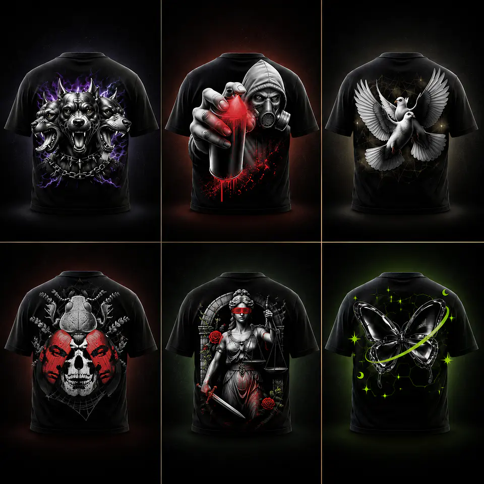 Pack Premium + 700 de Artes PNG para Camisetas Streetwear | DTF, Sublimação e Silk 2