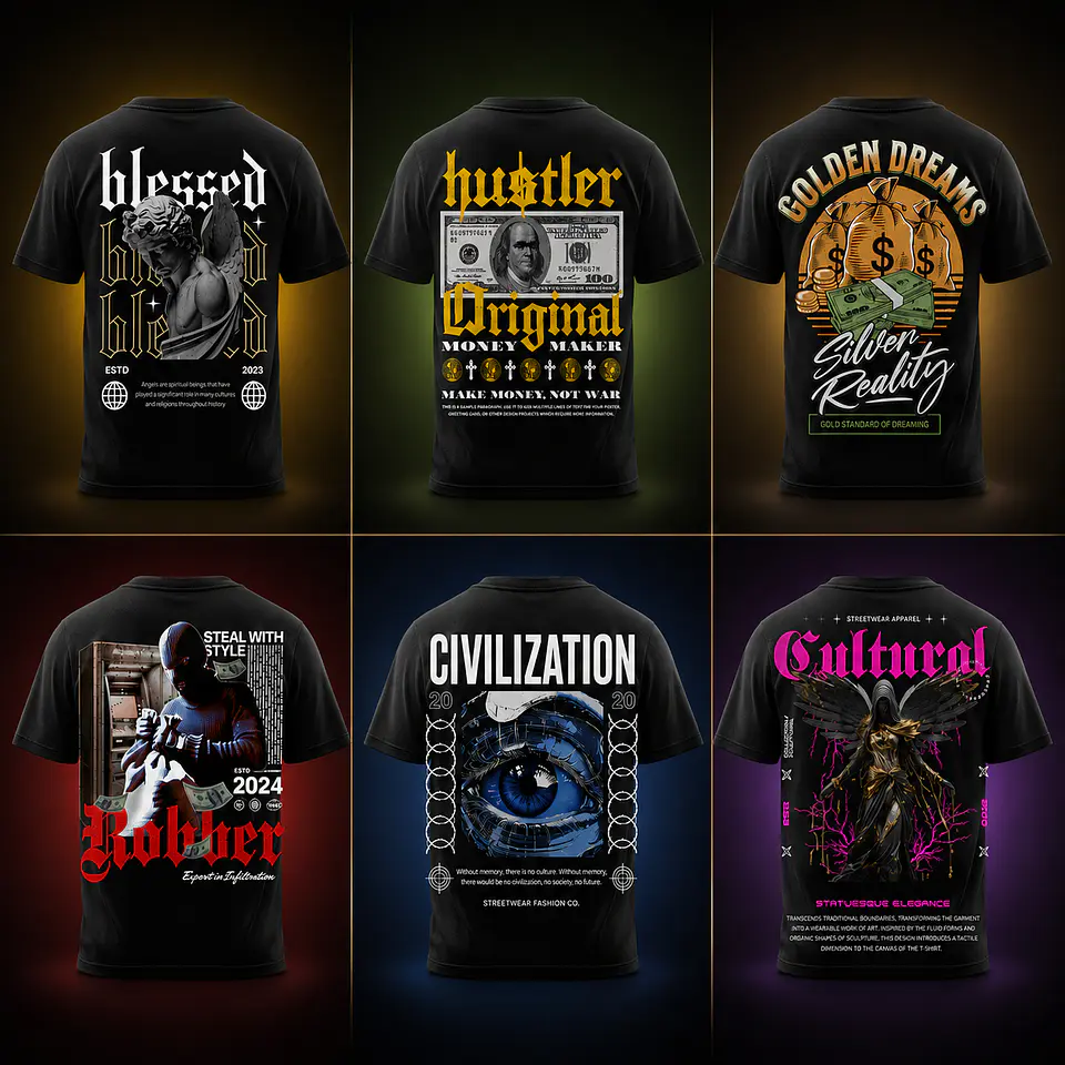 Pack Premium + 700 de Artes PNG para Camisetas Streetwear | DTF, Sublimação e Silk 4