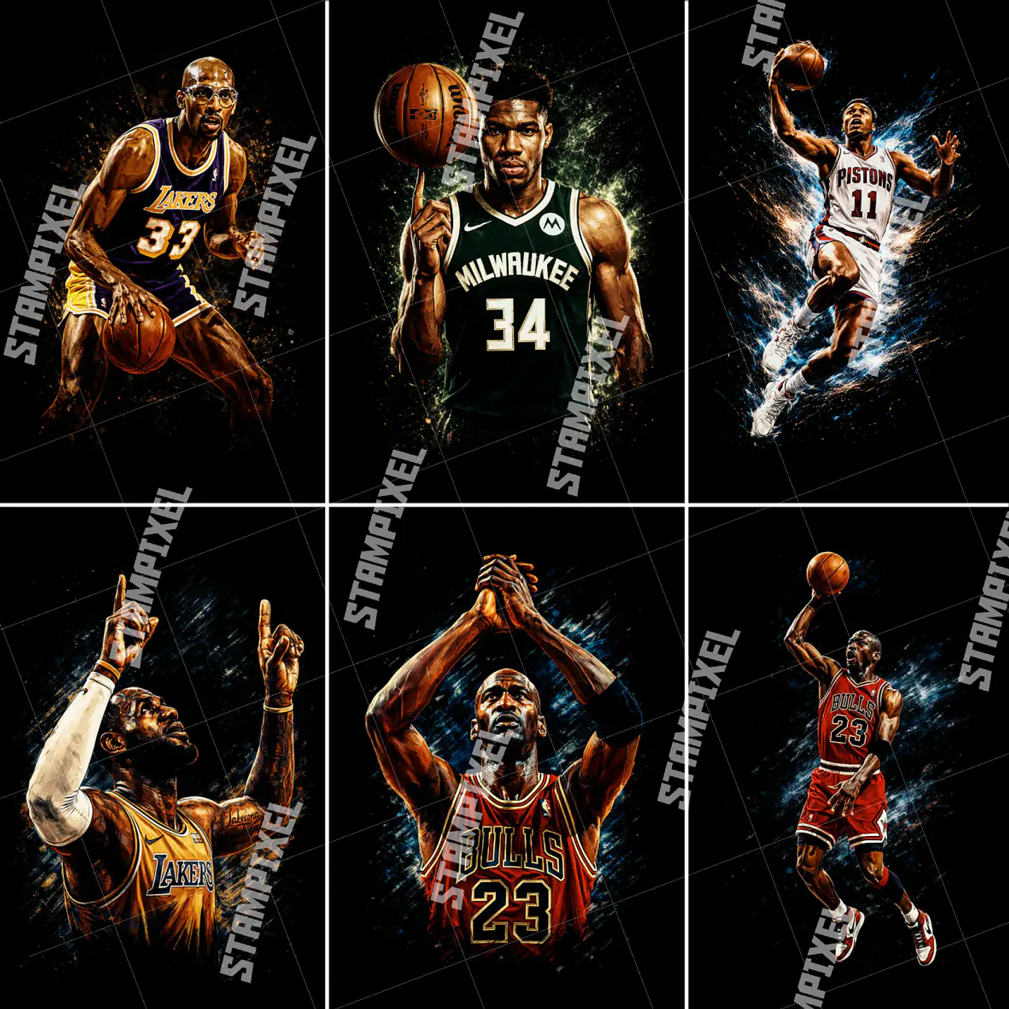 Pack Halftone NBA PNG | +50 Artes para Camisas DTF, Silk e Sublimação em Alta Resolução 2