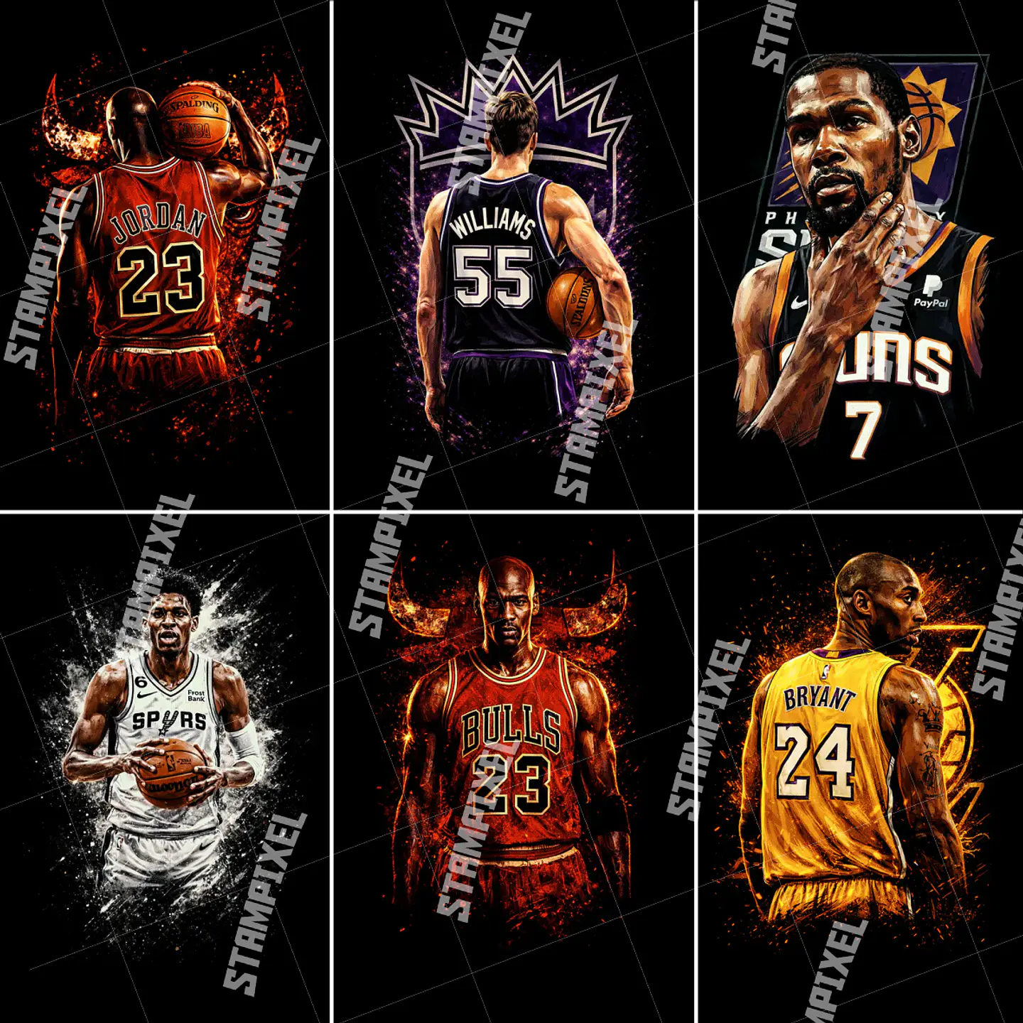 Pack Halftone NBA PNG | +50 Artes para Camisas DTF, Silk e Sublimação em Alta Resolução 3