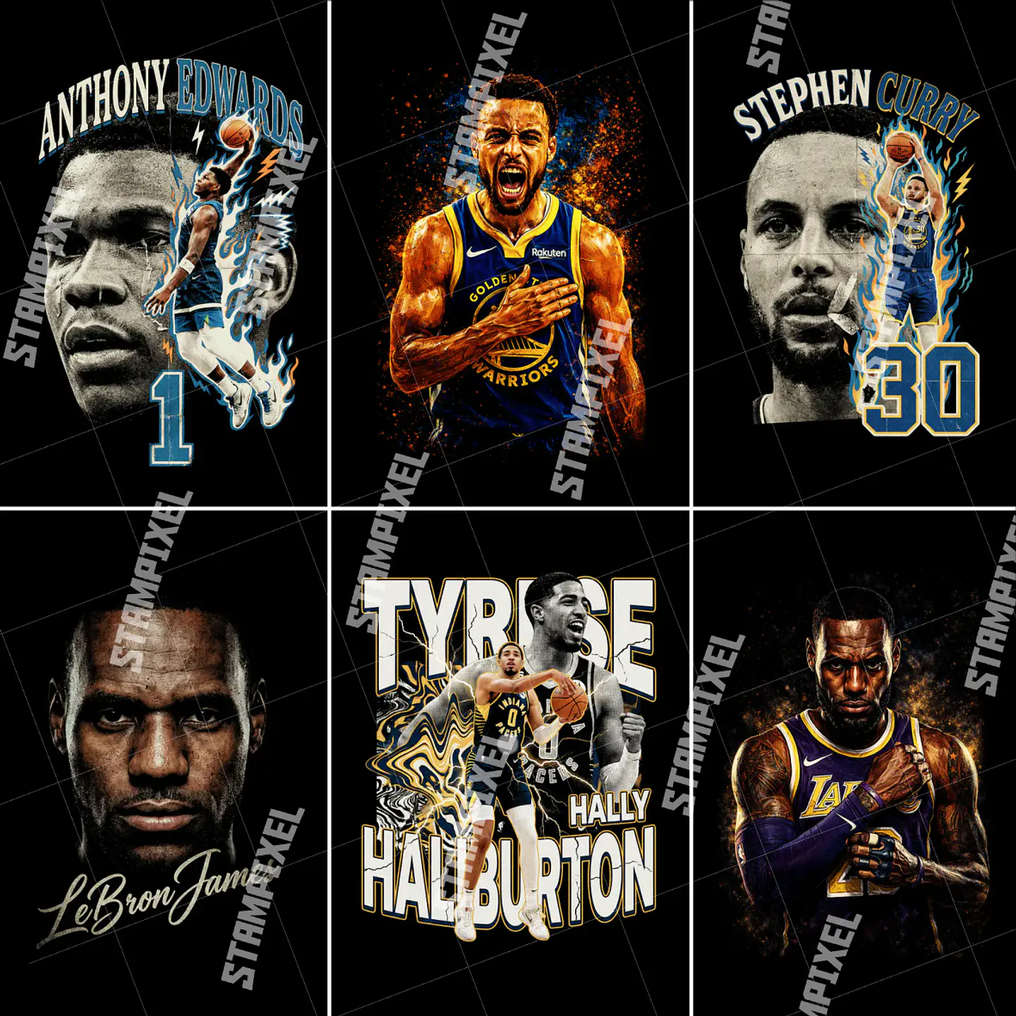 Pack Halftone NBA PNG | +50 Artes para Camisas DTF, Silk e Sublimação em Alta Resolução 4