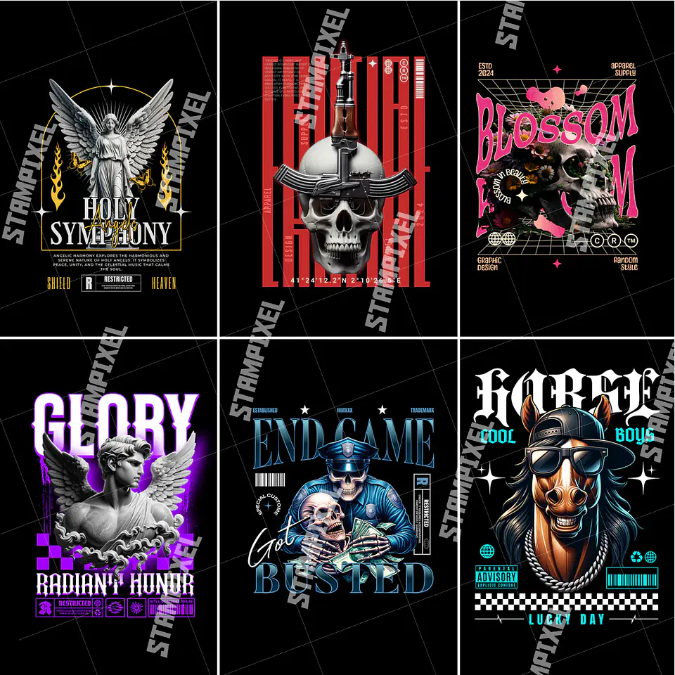 Pack Premium + 700 de Artes PNG para Camisetas Streetwear | DTF, Sublimação e Silk 5