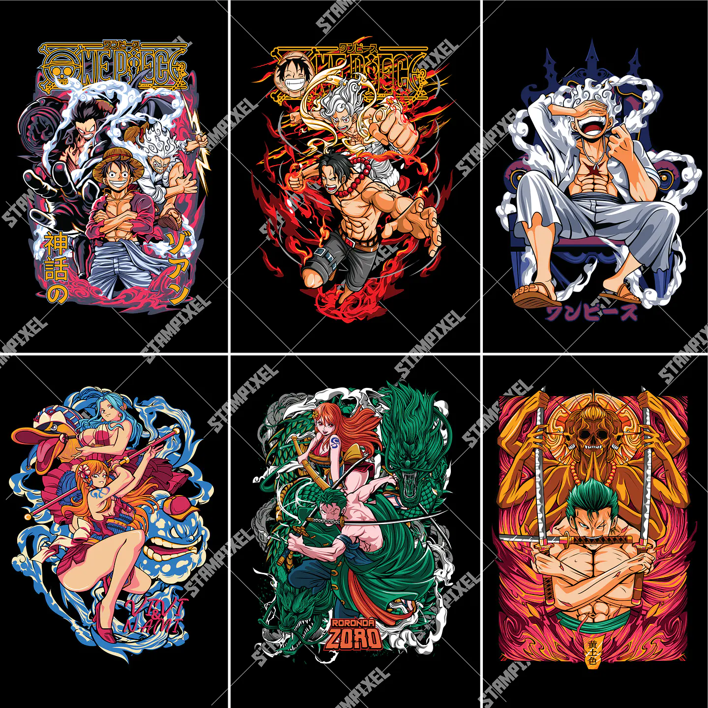 Pack + de 40 artes One Piece PNG para Camisetas  | DTF, Sublimação e Silk 2