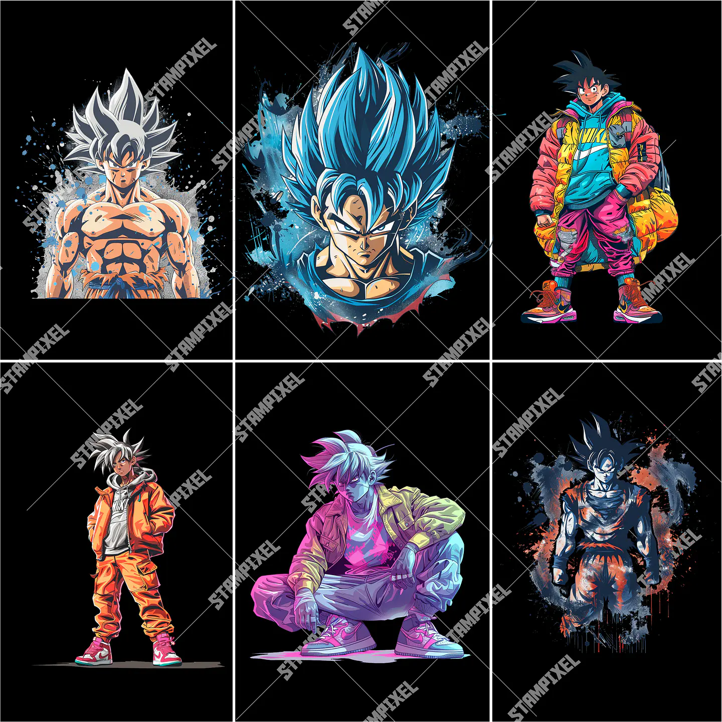 + De 100 Artes Goku Dragon Ball PNG para Camisetas  | DTF, Sublimação e Silk 2
