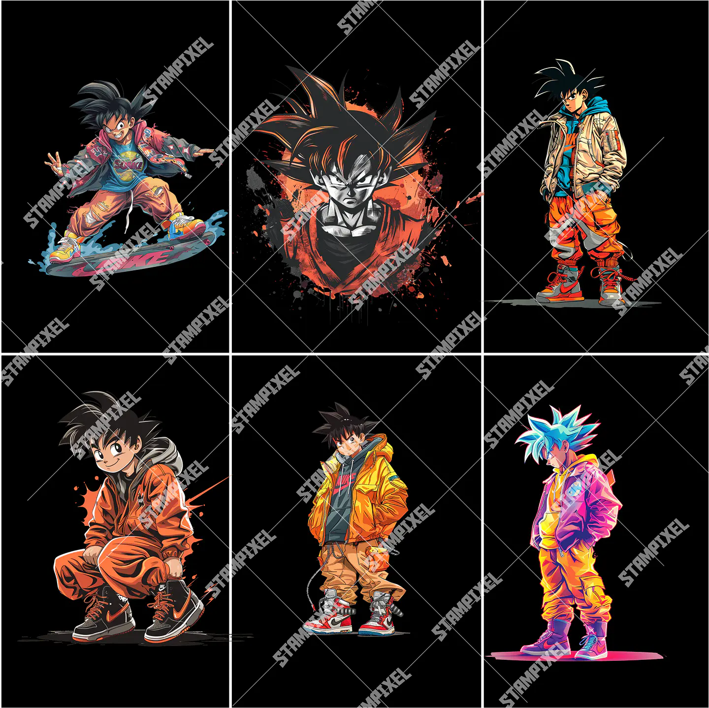 + De 100 Artes Goku Dragon Ball PNG para Camisetas  | DTF, Sublimação e Silk 3