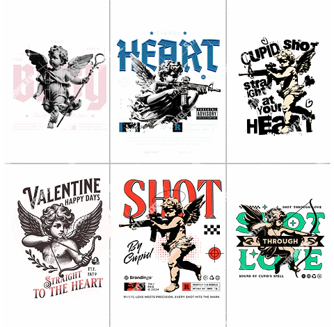 Pack Cupido + 100 Artes PNG para Camisetas Cupido | DTF, Sublimação e Silk 