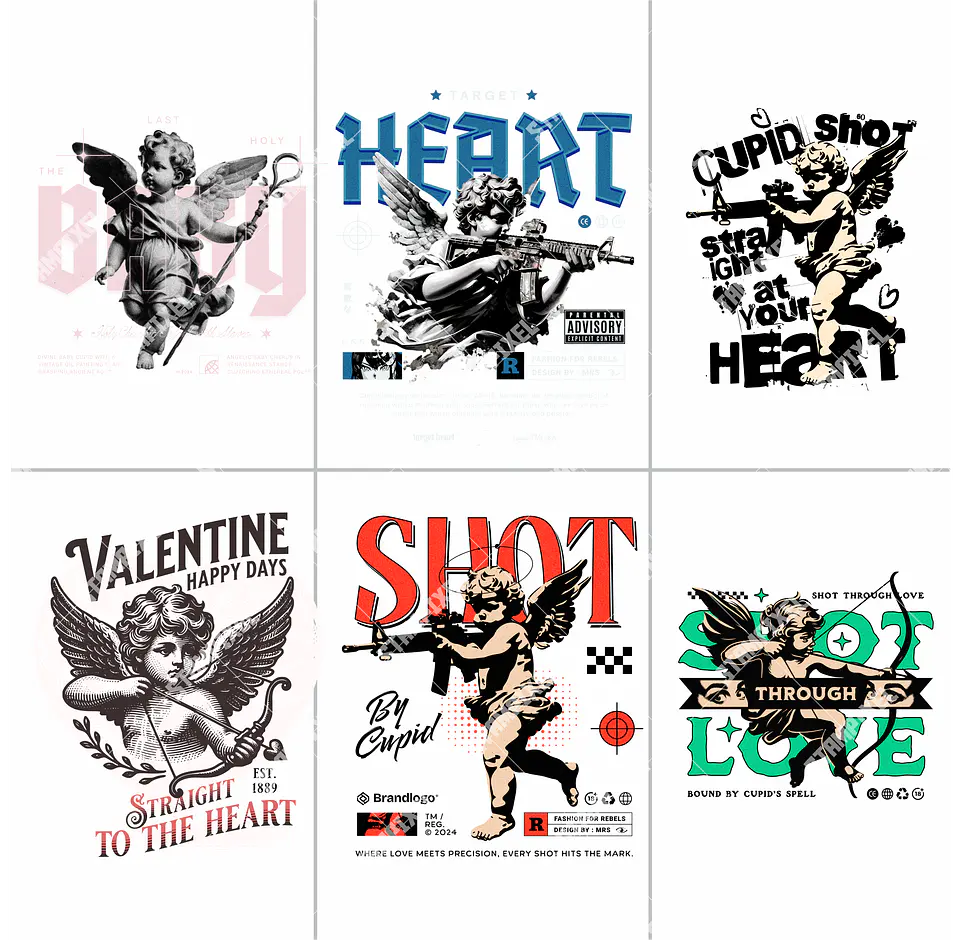 Pack Cupido + 100 Artes PNG para Camisetas Cupido | DTF, Sublimação e Silk  2