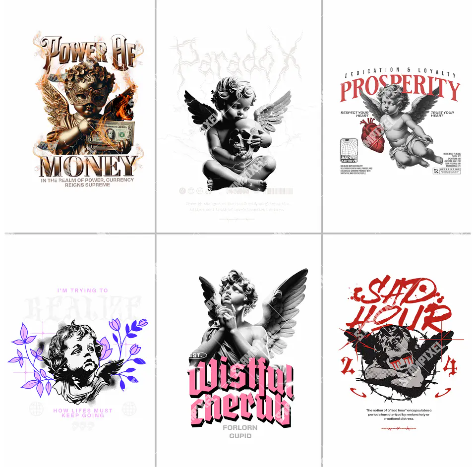Pack Cupido + 100 Artes PNG para Camisetas Cupido | DTF, Sublimação e Silk  3