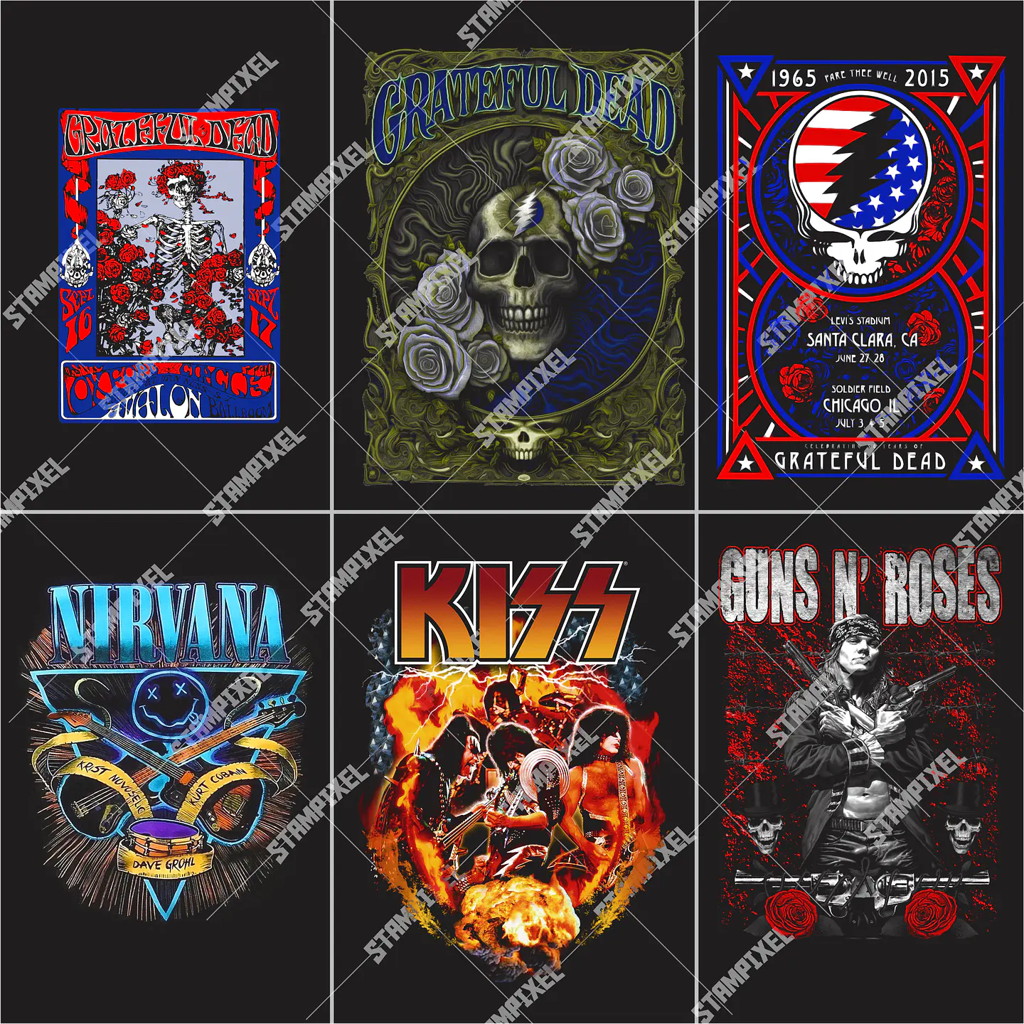 Pack Rock + De 100 Artes PNG para Camisetas Rock | DTF, Sublimação e Silk   5