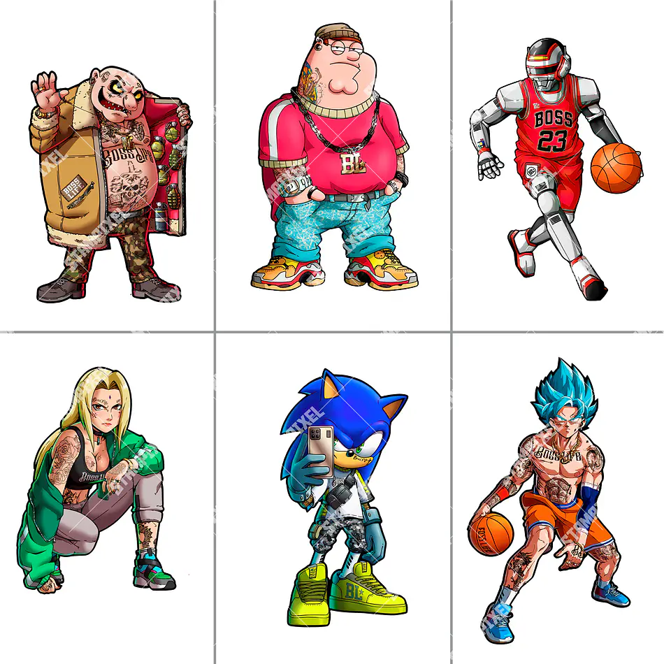 Pack Mega 1.000 Artes Selecionadas Animes para Camisetas | PNG 4