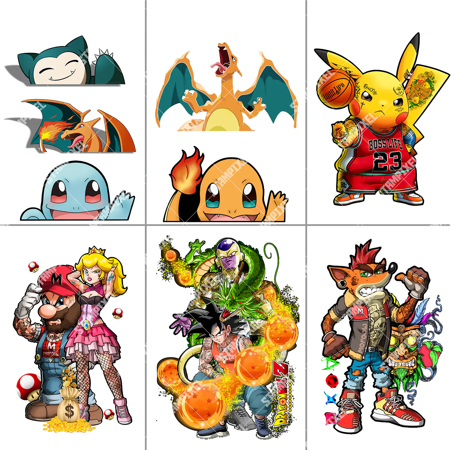 Pack Mega 1.000 Artes Selecionadas Animes para Camisetas | PNG 8