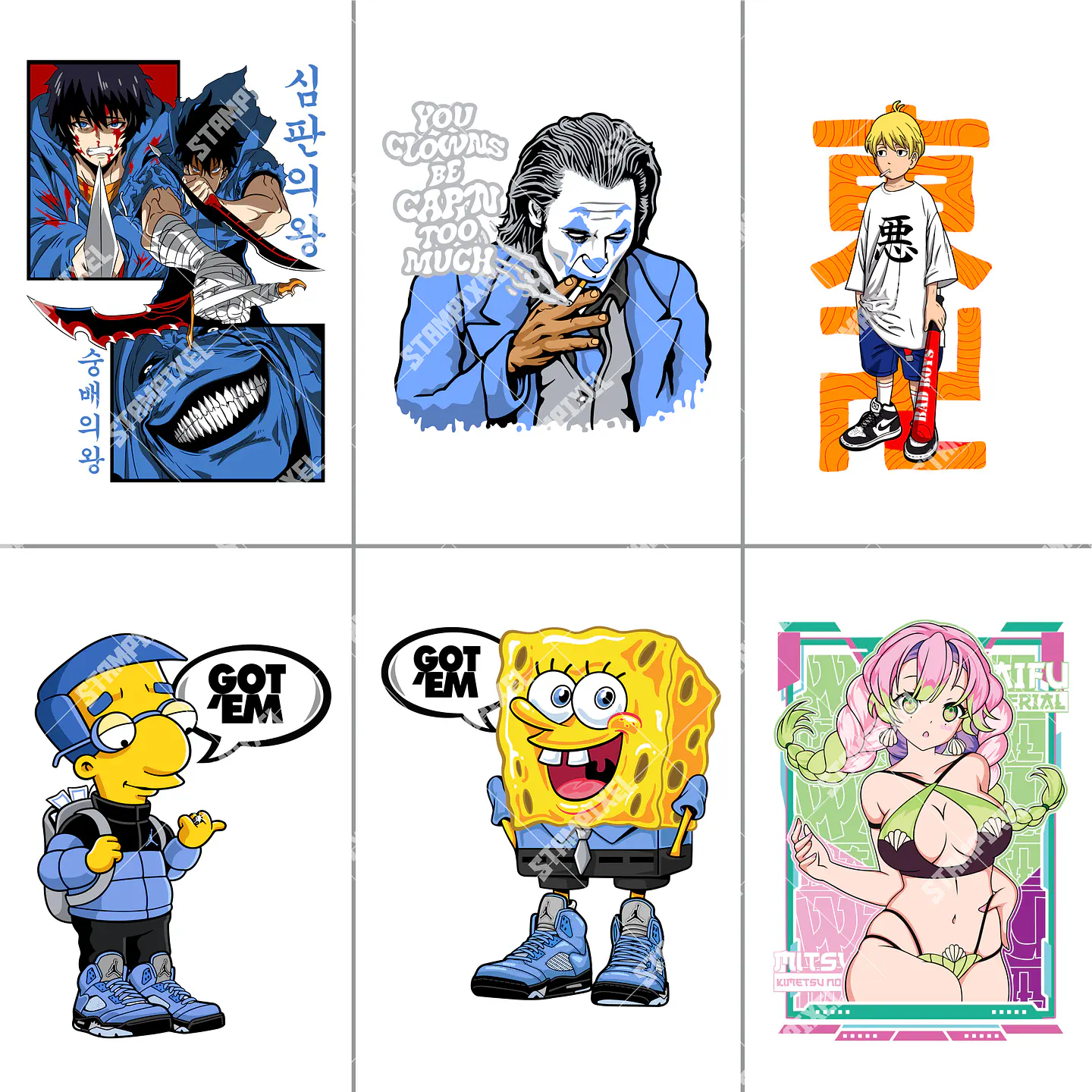 Pack Mega 1.000 Artes Selecionadas Animes para Camisetas | PNG 9