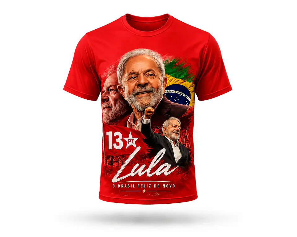 Arte para Camisa Lula O Brasil Feliz de Novo PNG 1