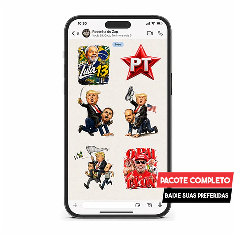 PACOTE DE FIGURINHAS POLÍTICAS PARA WHATSAPP +DE 30 FIGURINHAS COM HUMOR!