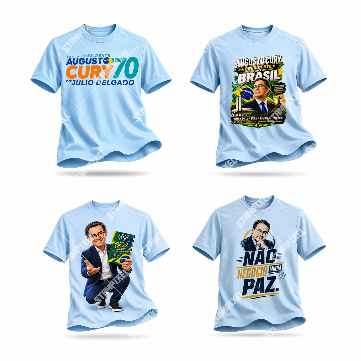 10 Artes Exclusivas para Camisa – Augusto Cury | PNG Alta Resolução 1