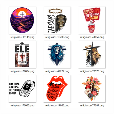 Pack Cristão + 100 de Artes PNG para Camisetas Cristã | DTF, Sublimação e Silk 