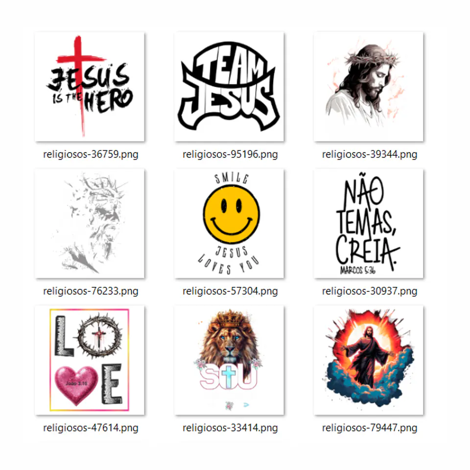 Pack Cristão + 100 de Artes PNG para Camisetas Cristã | DTF, Sublimação e Silk  4
