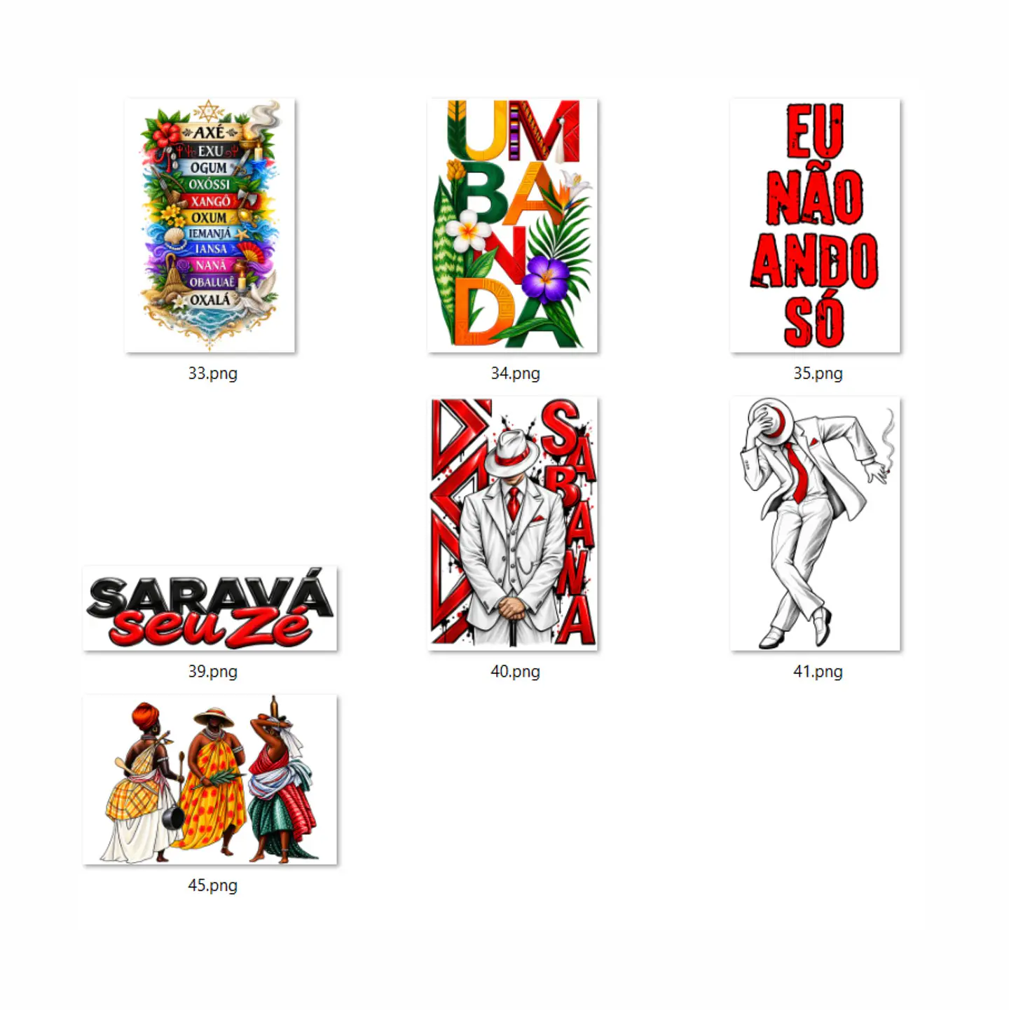 Pack + 100 de Artes PNG para Camisetas Umbanda e Candoblé | DTF, Sublimação e Silk  8