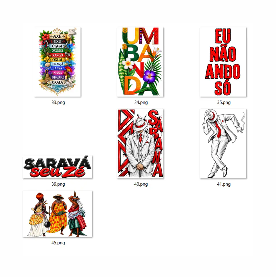 Pack + 100 de Artes PNG para Camisetas Umbanda e Candoblé | DTF, Sublimação e Silk  8