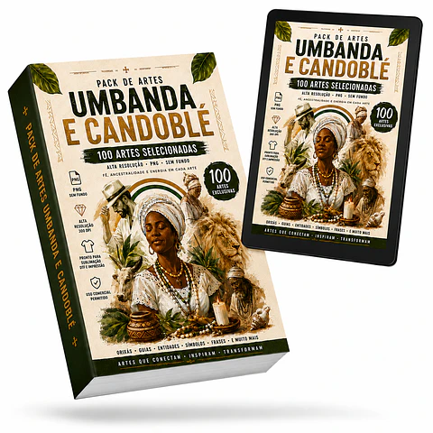 Pack + 100 de Artes PNG para Camisetas Umbanda e Candoblé | DTF, Sublimação e Silk 