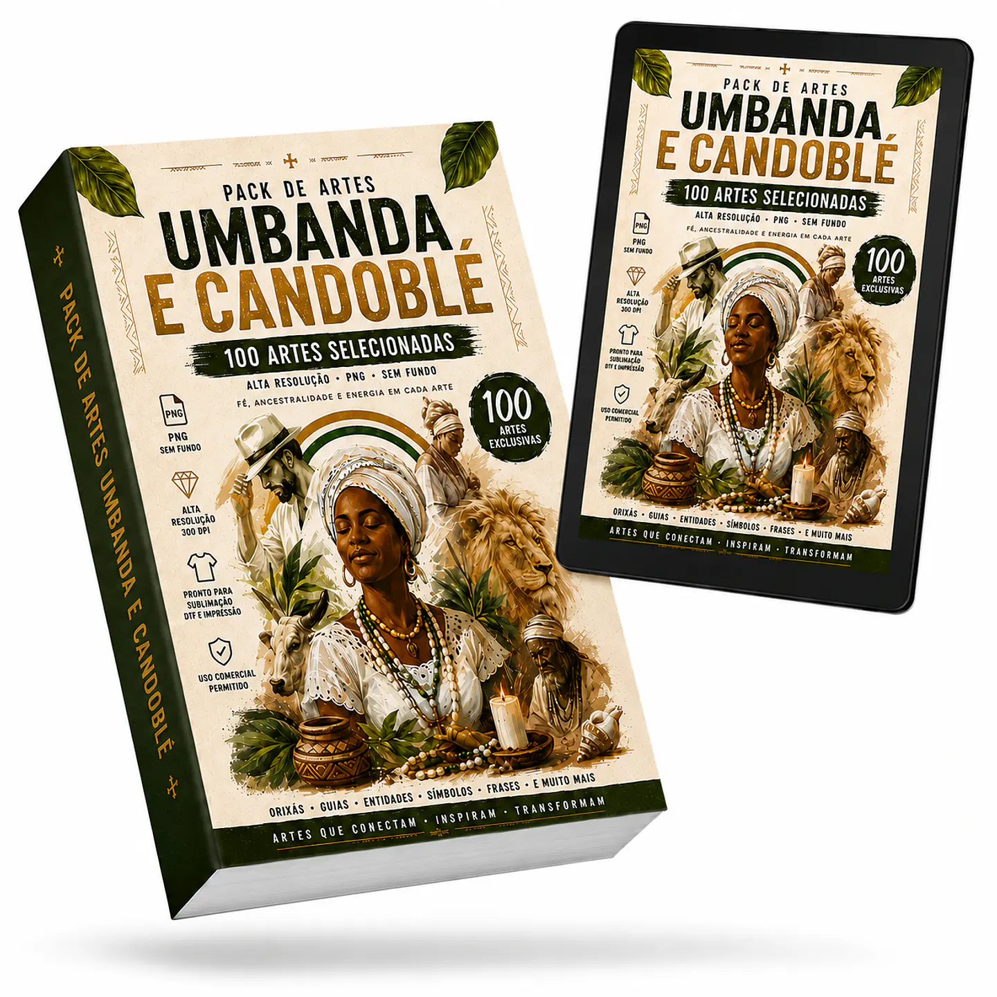 Pack + 100 de Artes PNG para Camisetas Umbanda e Candoblé | DTF, Sublimação e Silk  1