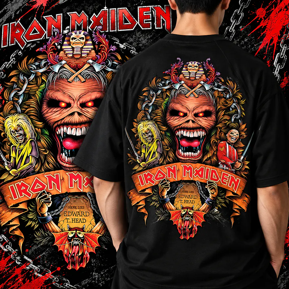 Arte PNG para Camisa - Rock Iron  Maiden Halftone 1
