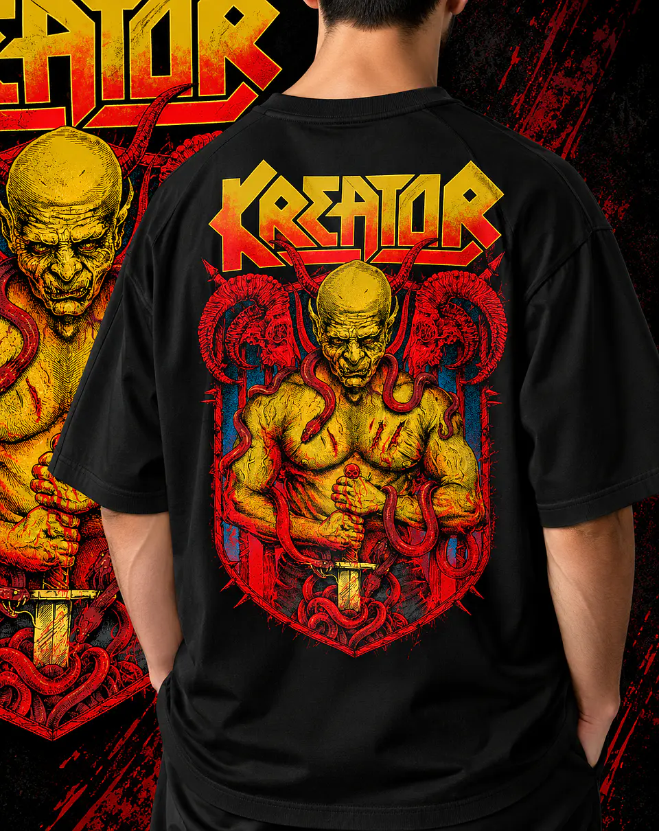 Arte PNG para Camisa Rock Kreator - Halfotne  1