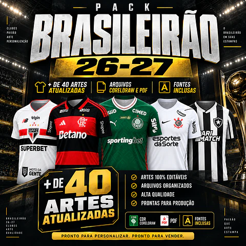 PACK FUTEBOL BRASILEIRÃO 26/27 40 ARTES + ATUALIZAÇÕES
