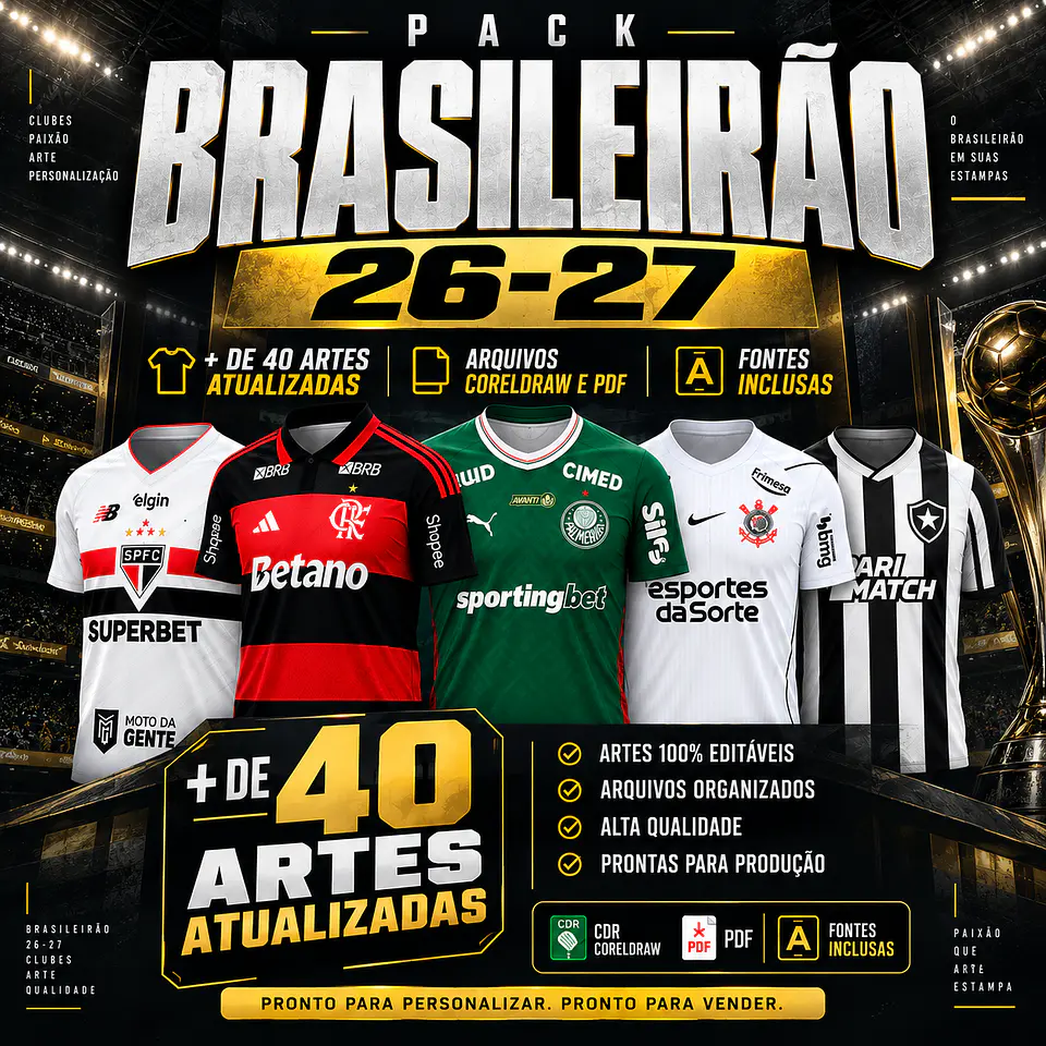 PACK FUTEBOL BRASILEIRÃO 26/27 40 ARTES + ATUALIZAÇÕES 1