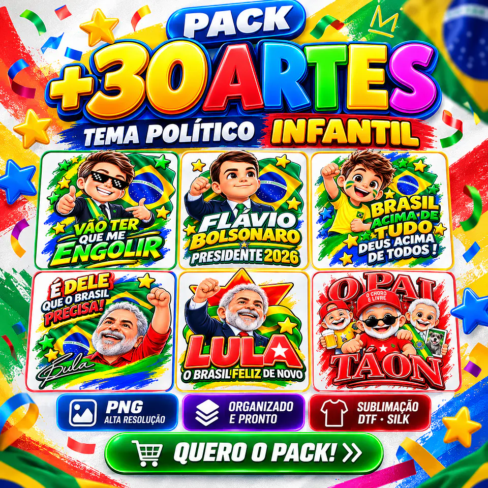 ESTAMPAS POLÍTICAS PARA CAMISETAS INFANTIS 2026 1