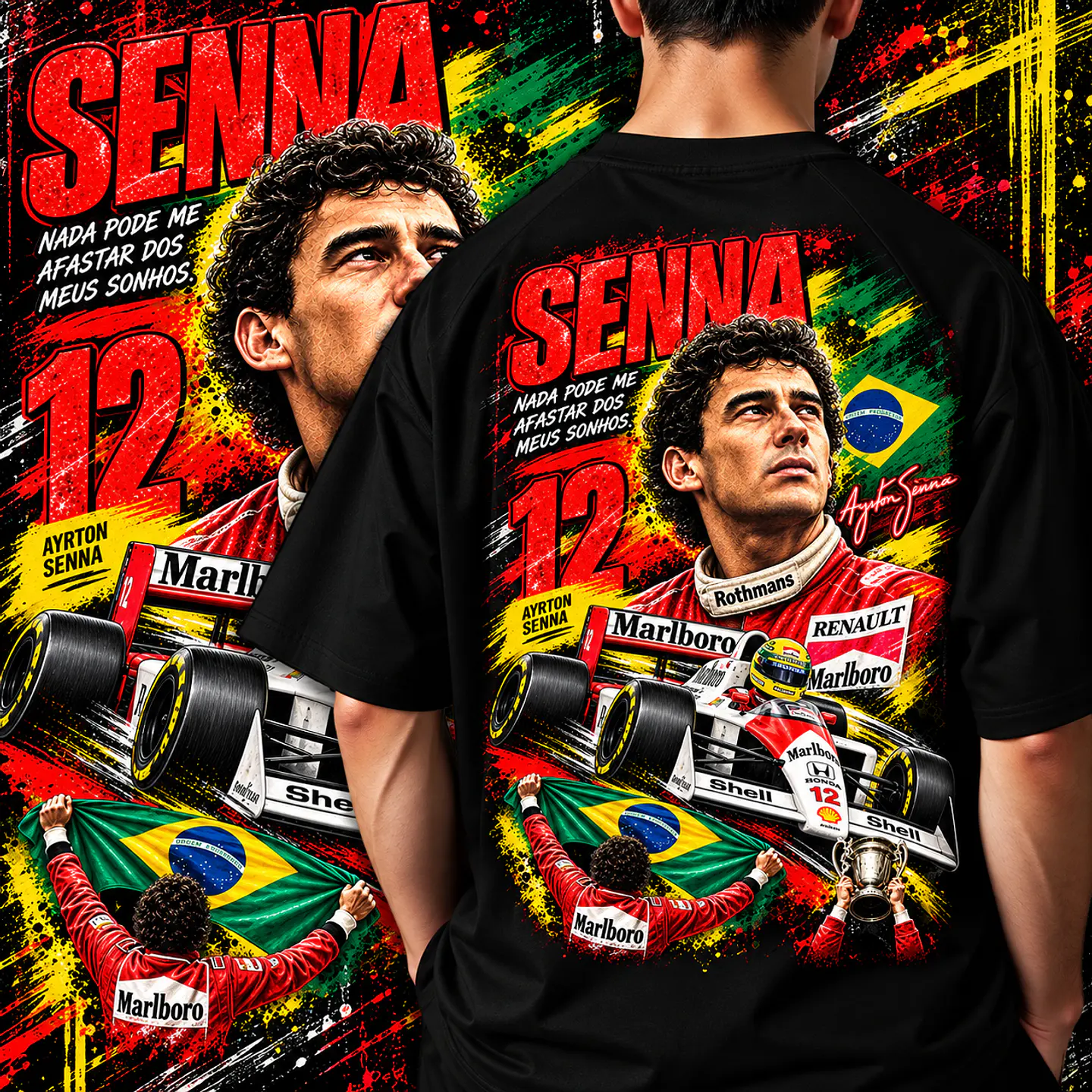 20 Artes Camisa Ayrton Senna PNG para Personalização | DTF, Sublimação 7