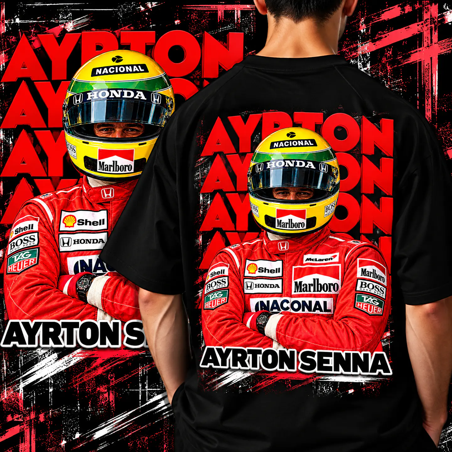 20 Artes Camisa Ayrton Senna PNG para Personalização | DTF, Sublimação 9