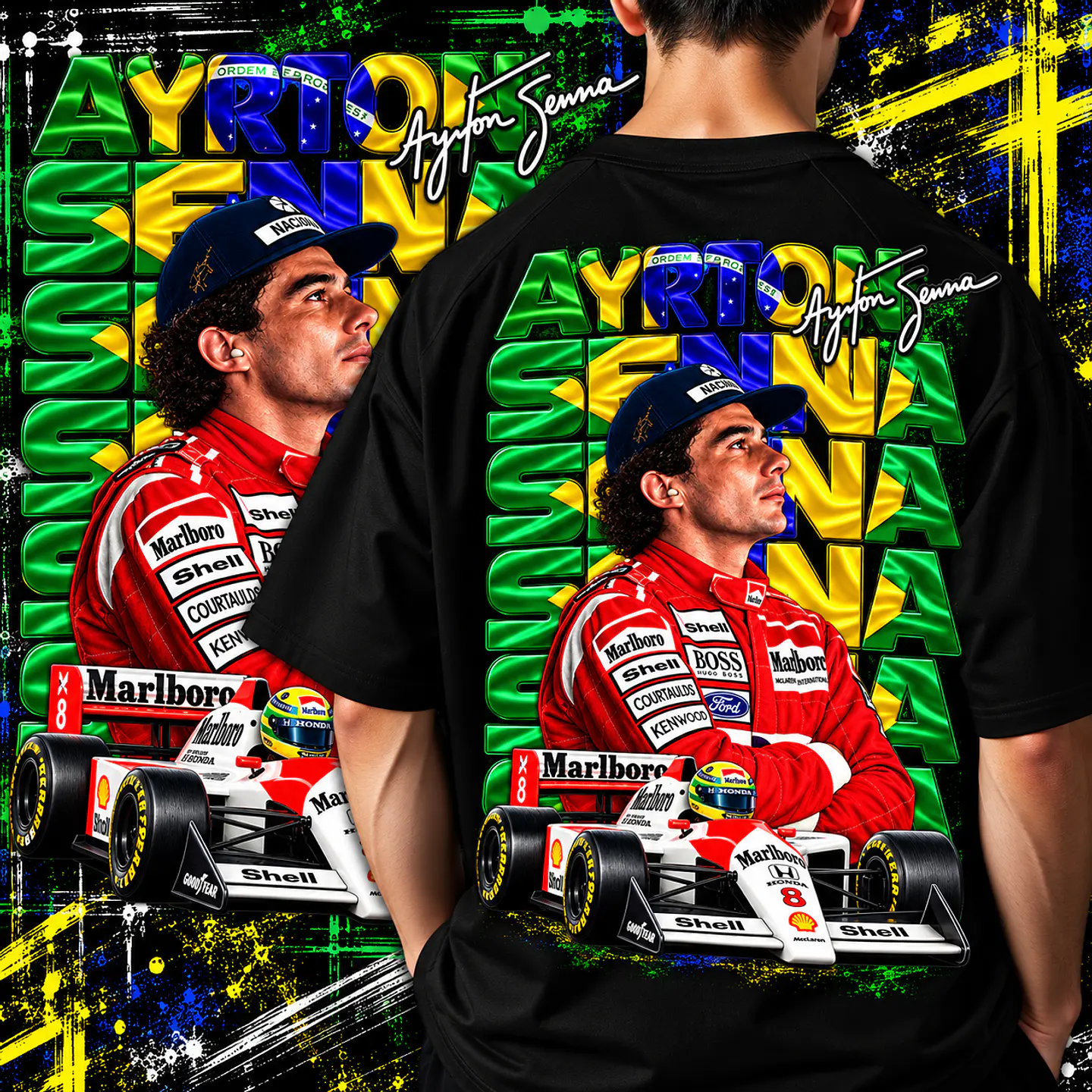 20 Artes Camisa Ayrton Senna PNG para Personalização | DTF, Sublimação 10