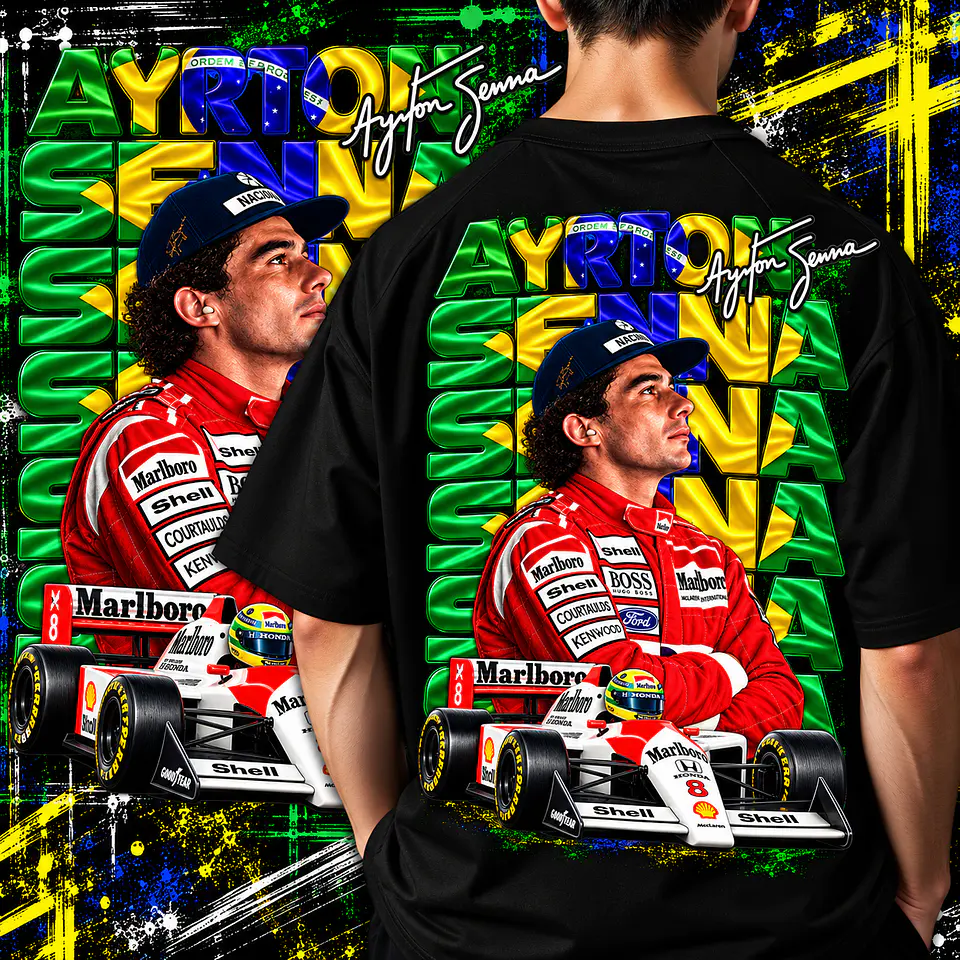 20 Artes Camisa Ayrton Senna PNG para Personalização | DTF, Sublimação 10