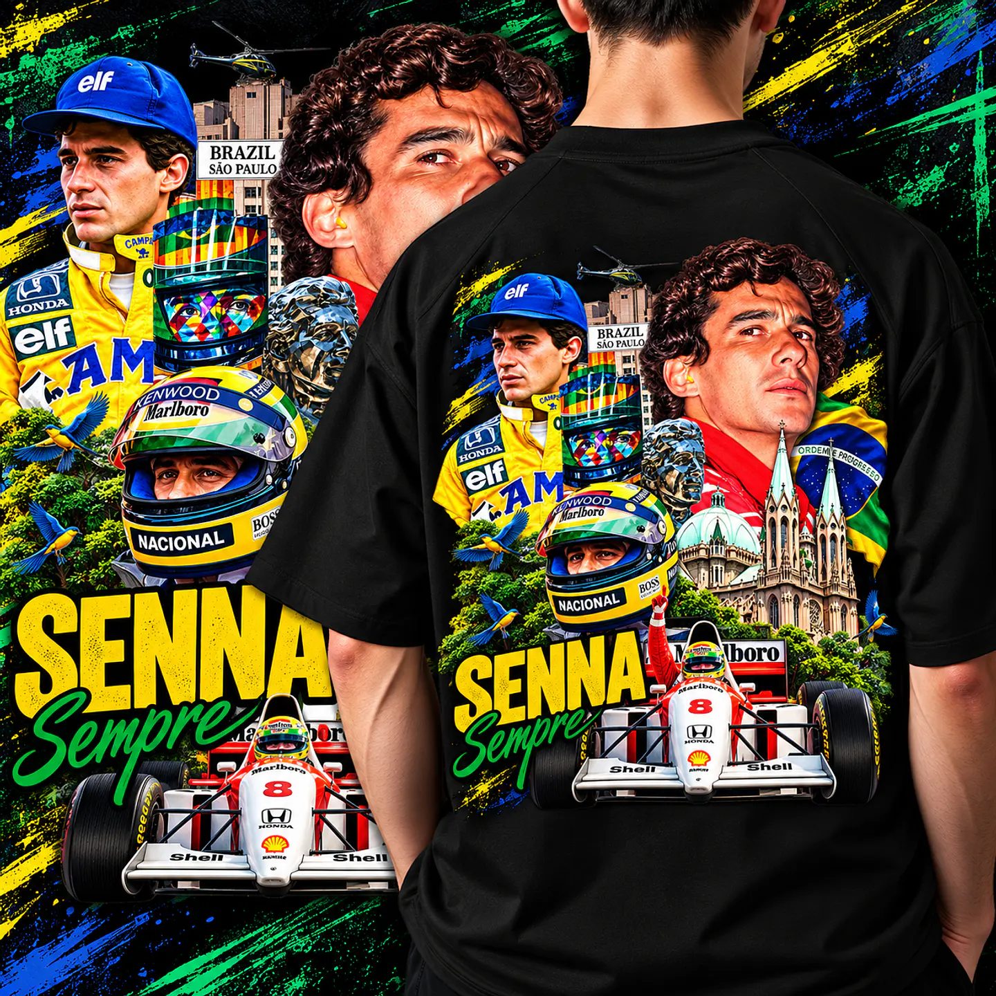 20 Artes Camisa Ayrton Senna PNG para Personalização | DTF, Sublimação 16