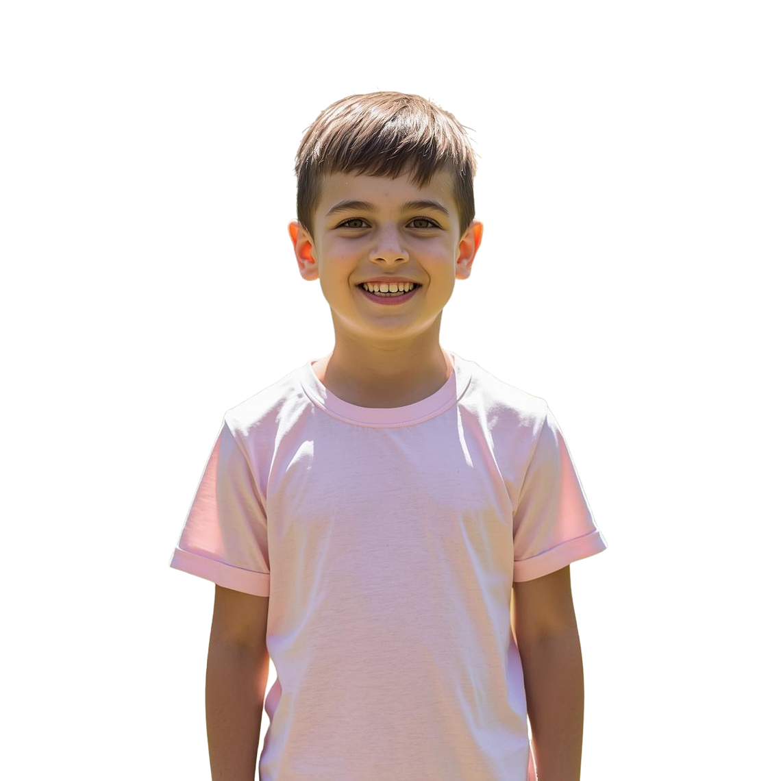 Polera rosa lisa algodón unisex 2