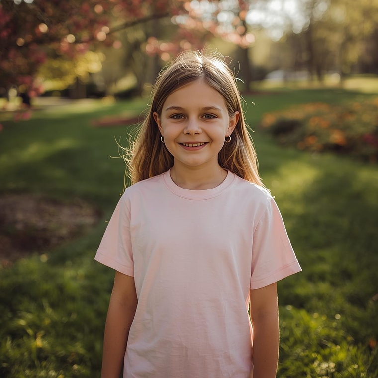 Polera rosa lisa algodón unisex 5