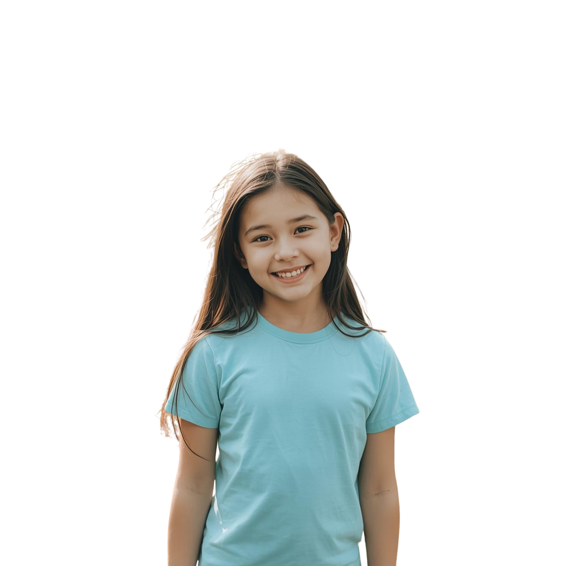 Polera celeste pastel lisa algodón unisex 2