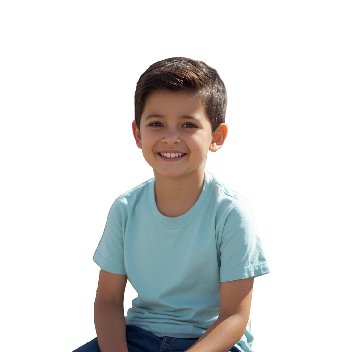 Polera celeste pastel lisa algodón unisex 3