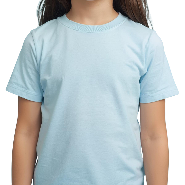 Polera celeste pastel lisa algodón unisex 4