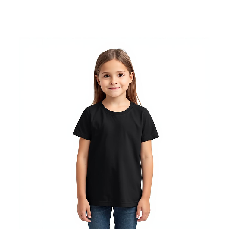 Polera negra lisa unisex manga corta 2