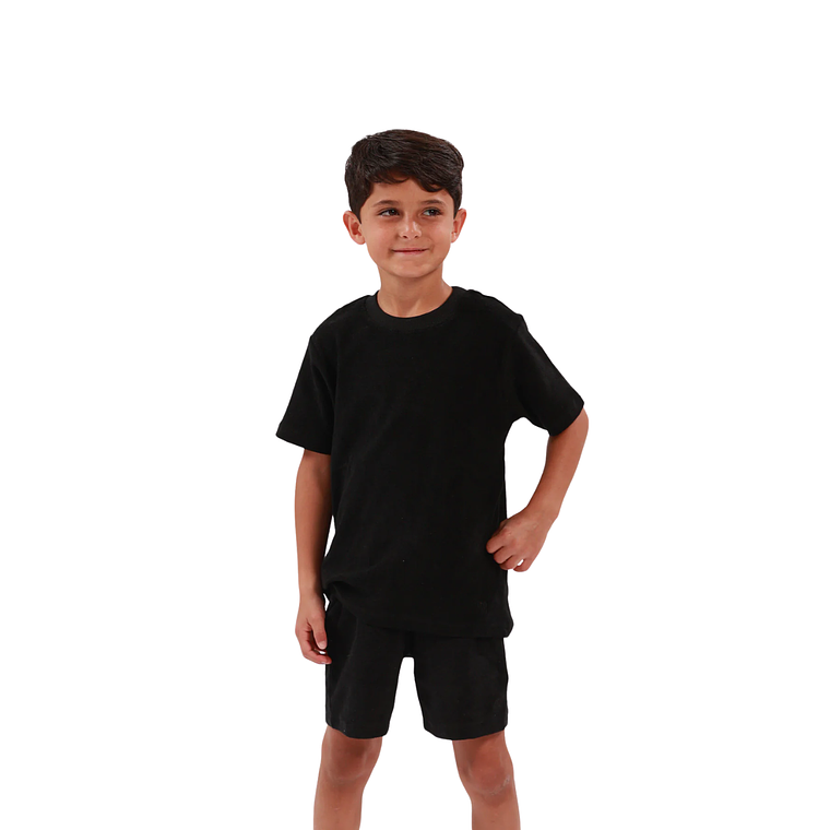 Polera negra lisa unisex manga corta 3