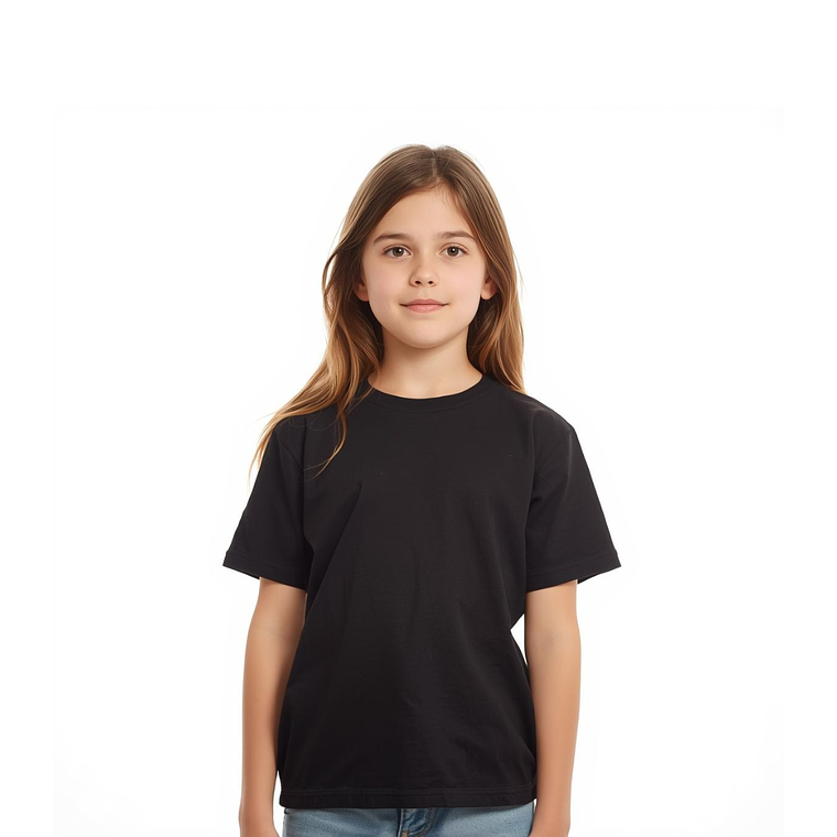 Polera negra lisa unisex manga corta 5