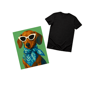 Kit Creativo Textil Niños perrito salchicha bandana